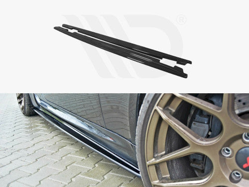 BMW M6 E63 2005-2010 Maxton Design Gloss Black Side Skirt Extensions/Splitters - ABS, Direct Fit Pair, Mounting Kit Included