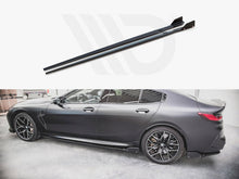 Load image into Gallery viewer, Maxton Design Gloss Black Side Skirts Diffusers V.1 with Flaps for BMW M8 Gran Coupe F93 (2019+) &amp; BMW 8 Series Gran Coupe G16 M Pack/M Sport - Side Skirt Extensions Splitters
