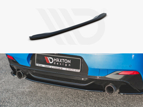 Maxton Design Central Rear Splitter Gloss Black for BMW X2 F39 M Sport 2016+ Rear Lip Diffuser