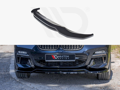 Maxton Design Gloss Black Front Splitter Lip for BMW X4 G02 M Sport (2018-2021) - ABS Front Bumper Lip Spoiler