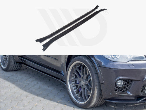 Maxton Design Gloss Black Side Skirt Extensions/Diffusers (Pair) for BMW X5 (E70) LCI Facelift M Sport 2010–2013