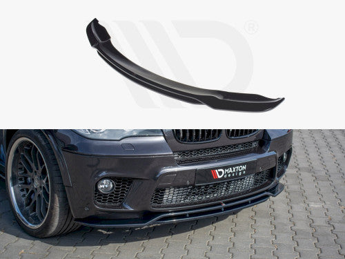 Maxton Design Gloss Black ABS Front Splitter / Front Bumper Lip Spoiler for BMW X5 E70 M Sport Facelift 2010-2013