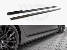 Load image into Gallery viewer, Maxton Design Gloss Black Side Skirts Diffusers for BMW 7 Series G11 M-Pack Facelift (2019+) | ABS Side Splitters Extensions Kit
