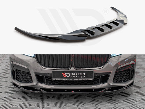 Maxton Design V.2 Gloss Black Front Splitter / Front Lip Spoiler for BMW 7 Series G11 LCI Facelift M Sport (M-Pack) 2019-onwards ABS