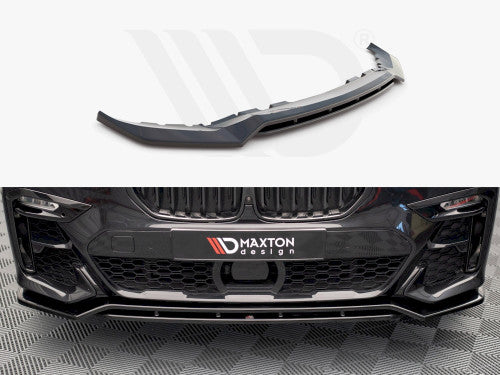 Maxton Design V1 Gloss Black Front Splitter for BMW X7 G07 (2018-on) - ABS Front Bumper Lip Spoiler