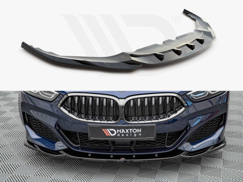 Maxton Design V.4 Gloss Black Front Bumper Splitter/Lip for BMW 8 Series G15 Coupe (2018+) & G16 Gran Coupe (2019+) M Sport/M-Pack