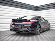 Load image into Gallery viewer, Maxton Design Gloss Black Rear Centre Splitter with Vertical Bars for BMW 8 Series Gran Coupe G16 (2019+) M Sport/M Pack – Diffuser Style ABS
