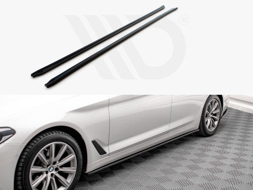 Maxton Design Gloss Black Side Skirt Diffusers (Pair) for BMW 5 Series G30 2017-2020 | ABS Side Splitter Extensions | Mounting Kit Included