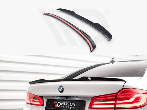 Maxton Design Gloss Black Rear Boot Lip Spoiler Cap for BMW 5 Series G30 Saloon 2017–2020 – OEM+ ABS, Easy 3M Tape Install