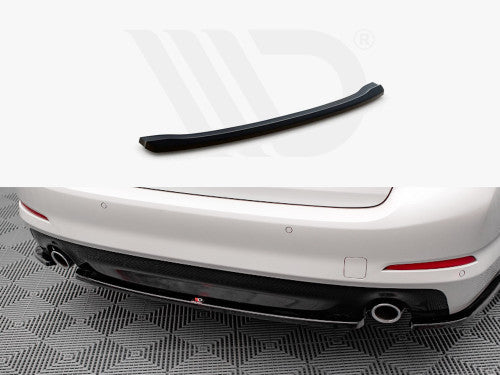Maxton Design Gloss Black Central Rear Splitter for BMW 5 Series (G30) 2017-2020 | Rear Bumper Splitter/Lip Rear Skirt Extension ABS