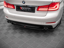 Load image into Gallery viewer, Maxton Design Gloss Black Central Rear Splitter for BMW 5 Series (G30) 2017-2020 | Rear Bumper Splitter/Lip Rear Skirt Extension ABS
