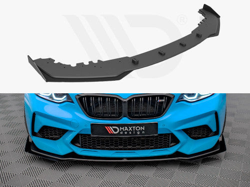 Maxton Design Black + Gloss Flaps Street Pro Front Splitter V.1 (+Flaps) BMW M2 Competition F87 (2018-2020)