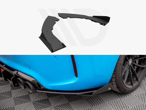 Maxton Design Black + Gloss Flaps Street Pro Rear Side Splitters (+Flaps) BMW M2 F87 (2016-2020)