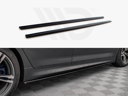 BMW M5 F90 Side Skirts by Maxton Design - Gloss Black Side Skirt Diffusers/Extensions (2017-on) | ABS Splitters | Mounting Kit Included