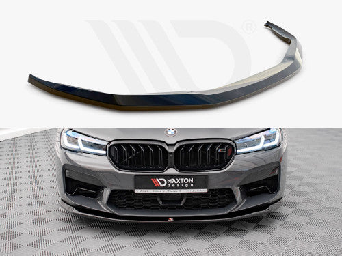 Maxton Design V3 Gloss Black Front Splitter Lip for BMW M5 F90 LCI Facelift (2020+) - ABS Bumper Spoiler with Fitting Kit