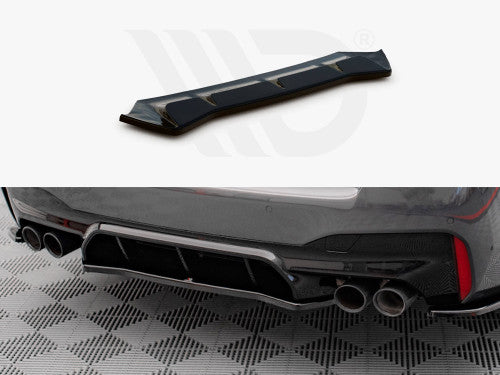 Maxton Design Gloss Black Central Rear Splitter Diffuser Lip for BMW M5 F90 (2017-2019)