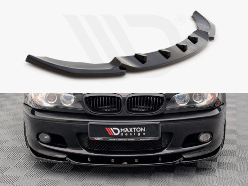 Maxton Design Gloss Black Front Splitter V.2 for BMW 3 Series E46 Coupe M-Pack/M Sport 1999-2005 - Front Bumper Lip Spoiler ABS