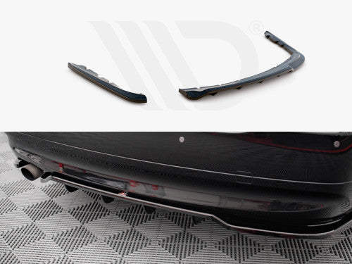 Maxton Design Gloss Black Central Rear Splitter with Vertical Bars – Diffuser Style – BMW 3 Series E90 Saloon/Sedan 2004–2008