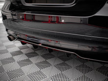 Load image into Gallery viewer, Maxton Design Gloss Black Central Rear Splitter with Vertical Bars – Diffuser Style – BMW 3 Series E90 Saloon/Sedan 2004–2008
