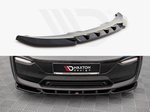 Maxton Design Gloss Black Front Splitter V2 (V.2) BMW i3 Mk1 Facelift (LCI) 2017-2022 Front Lip Spoiler