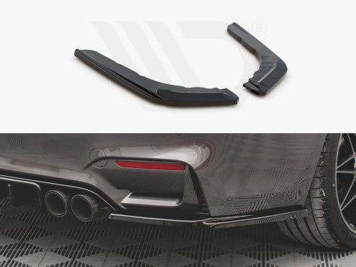 Maxton Design Rear Side Splitters V.2 Gloss Black ABS for BMW M4 F82 Coupe 2014-2020 (Rear Spats/Corner Splitters) BM-4-82-M-RS1