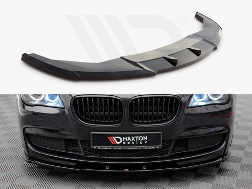 Maxton Design Front Splitter V1 Gloss Black for BMW 7 Series F01 M Sport (M-Pack) 2008-2013 | Front Bumper Lip Spoiler ABS