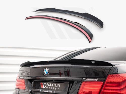 Maxton Design Gloss Black Rear Boot/Trunk Lip Spoiler Cap for BMW 7 Series F01 M Sport (M-Pack) 2008-2013