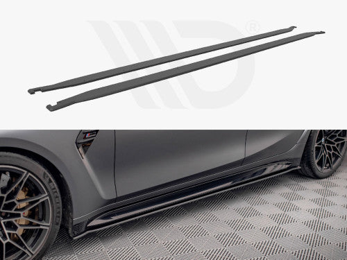 Maxton Design Street Pro Side Skirts Diffusers for BMW M3 G80 (2021+) - 10mm ABS - Matte Black or Matte Black Red Core - Side Skirt Extensions/Splitters - Mounting Kit Included