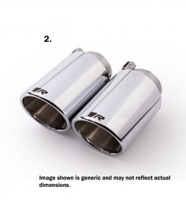 Remus 102mm Rolled Edge Chrome Tailpipes Pair for BMW M240i F22 F23 B58, BMW 645Ci 650Ci E63 E64, VW Golf Mk7 GTI | Exhaust Tips 0026 70S