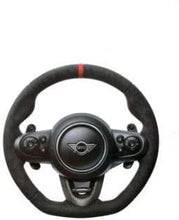 Load image into Gallery viewer, Genuine MINI JCW Pro Alcantara Carbon Fibre Flat-Bottom Steering Wheel Rim Only F54 F55 F56 F57 F60 (Cooper S/JCW, Paddle Shift Only, OEM 32302364770)
