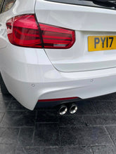 Load image into Gallery viewer, Pair of Silver BMW Exhaust tips for BMW&#39;s with a twin exit
