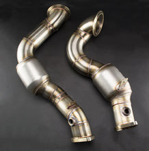 Load image into Gallery viewer, Ultimate Racing BMW N54 E82 E88 E90 E92 Metal Substrate High-Flow Catted Downpipes - RHD (135i &amp; 335i)
