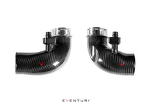 Load image into Gallery viewer, Eventuri Carbon Fibre Turbo Inlets for BMW F90 M5 &amp; F92 M8 (S63) – High-Flow Intake Upgrade, Faster Spool, OEM+ Fit, Works with Stock Airboxes &amp; Eventuri Intake
