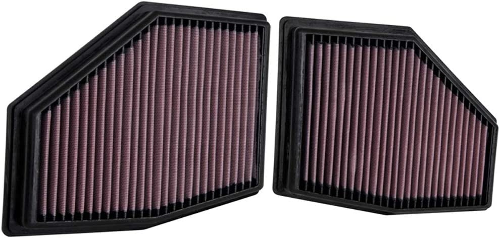 K&N 33-3155 High-Flow Washable & Reusable Replacement Air Filters (Pair) – OEM Drop-In Panel for BMW M550i/750i/M850i 4.4 V8 Twin Turbo | G30 G11/G12 G14/G15/G16 | N63B44D