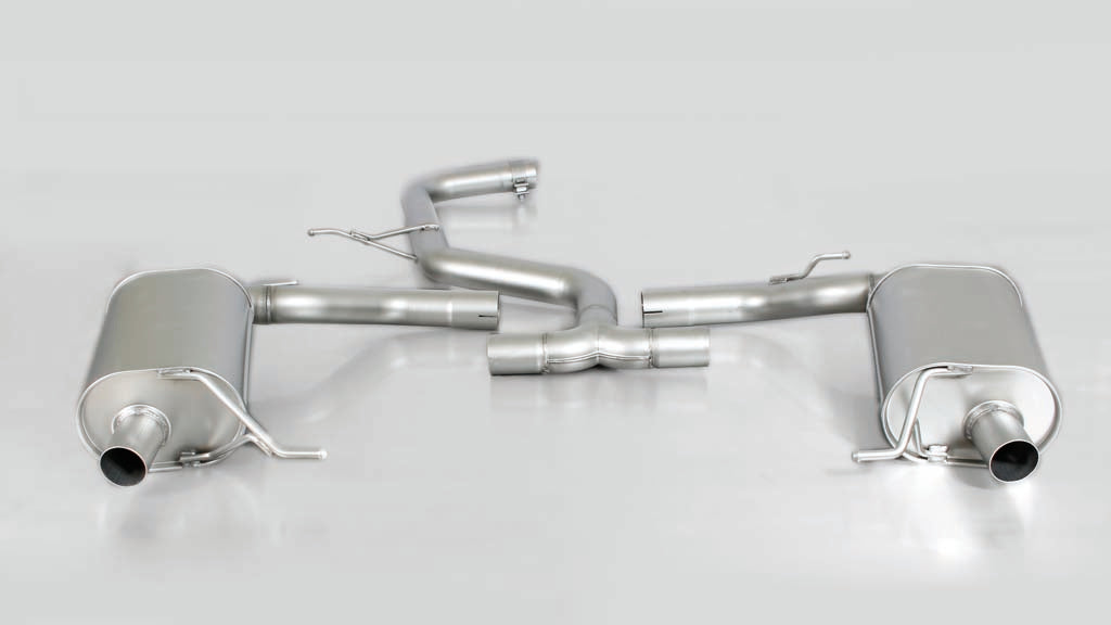 Remus Resonated Cat back System Left/Right with 4 tail pipes 76 mm straight cut chromed 195 kW 2014+ For Seat Leon 2.0 TSI Cupra