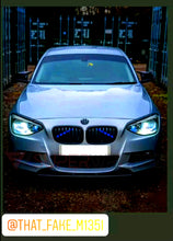 Load image into Gallery viewer, Blue Luminescent V bar sticker overlay vinyl for your BMW
