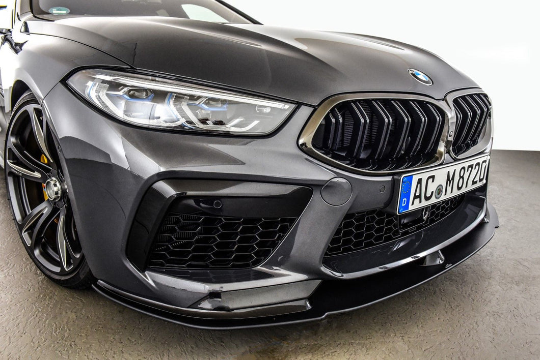 AC Schnitzer Front Splitter for BMW M8 F91 F92 F93 (F9x; Coupe, Convertible, Gran Coupe) - Matt Black Polyurethane Front Lip Spoiler - Genuine ACS 5111293530