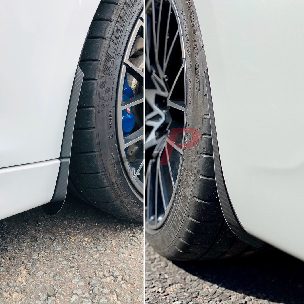 BMW 1 Series F20/F21 Front Carbon Fibre Wheel Arch Guards for M135i & M140i (2012+, incl. xDrive) by Automotive Passion – Twill or Forged Gloss Carbon Mud Flap Alternative
