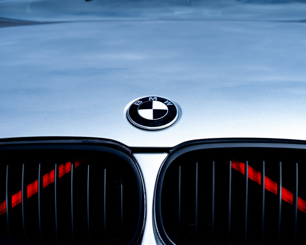 White and Gloss Black Badge Emblem Over lays BMW