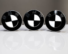 Load image into Gallery viewer, White and Gloss Black Badge Emblem Over lays BMW
