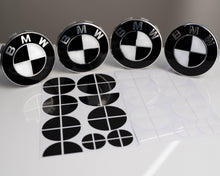 Load image into Gallery viewer, White and Gloss Black Badge Emblem Over lays BMW
