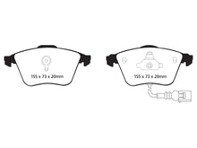 Load image into Gallery viewer, EBC Audi Volkswagen Bluestuff NDX Trackday Front Brake Pads - ATE Caliper (8P S3, 8J TT, 8J TTS &amp; MK6 Golf R)
