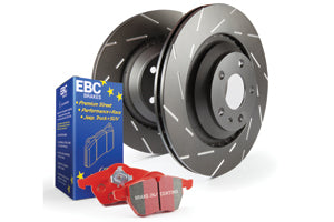 EBC Audi 8J Redstuff 3000 Series Front Sport Brake Pads & USR Slotted Discs Kit - ATE Caliper (TT &TTS)