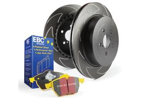 EBC BMW F10 F11 F12 F13 Yellowstuff 4000 Series Rear Sport Brake Pads & Premium OE Replacement Riveted Discs Kit - TRW Caliper (Inc. 550i, 535i, 650i & 640i)
