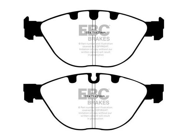 EBC Brakes Greenstuff 2000 Front Brake Pads & USR Slotted Discs Kit for BMW E60 E61 E64 E65 ATE Caliper – 348mm – 545i 540i 645i 630i – PD06KF669 (DP21482 + USR1390R)
