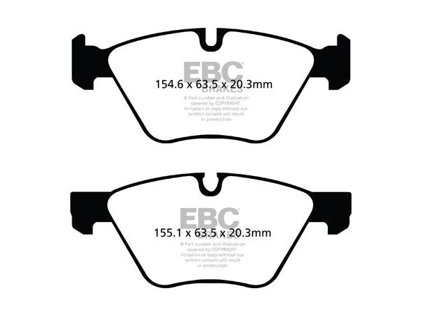 EBC Brakes Greenstuff 2000 Front Brake Pads & Premium OE Plain Discs Kit for BMW 5 Series E60/E61 (520i 523i 525i) ATE Caliper 310mm – DP21493 + D1244 – PD01KF209