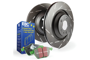 EBC Greenstuff 2000 Rear Brake Pads & 336mm USR Slotted Discs Kit for BMW 3 Series E90 E91 E92 E93 (2005-2012) - ATE Caliper - Fits 325i 330i 335i - PD06KR098
