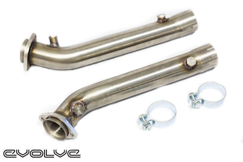 Evolve BMW M3 E90 E92 E93 (E9X) S65 V8 Primary Cat Delete Test Pipes / Catless Downpipes - Fits OEM X-Pipe, Slip-On Clamp, +20 bhp +20 lb-ft - EVEE9XM3CATPIPE