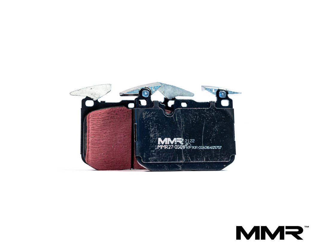 BMW F2x F3x Front Brake Pads - MMR Performance RP650 Fast Road (F20 F21 F22 F23 F30 F31 F32 F33) ECE R90 Approved, Low Dust, Fade Resistant - M Sport Blue Calipers, Manual Handbrake - 1/2/3/4 Series