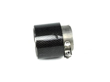 Load image into Gallery viewer, Genuine BMW M Performance Carbon &amp; Titanium Exhaust Tip / Tailpipe Cover - F87 M2/M2 Competition, F80 M3, F82 F83 M4 - OEM Carbon Fibre, Embossed M Logo - 18302468411
